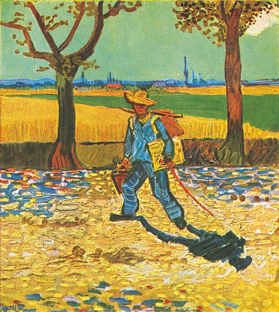 Schilderij dat in de Tweede Wereldoorlog verloren is gegaan: Vincent van Gogh, Schilder op weg naar Tarascon, 1888.